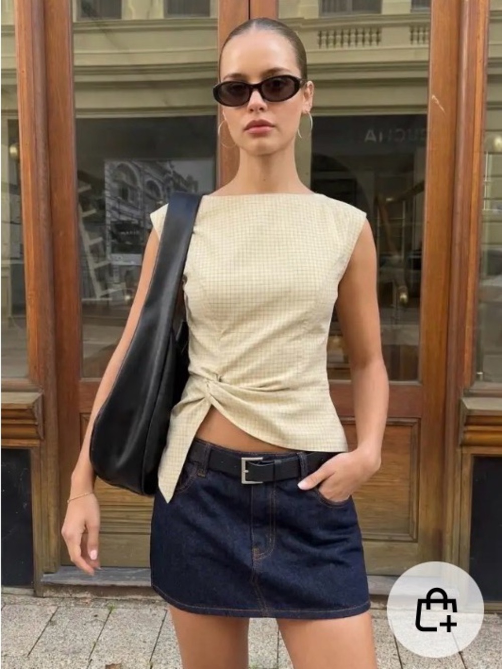 Cider Sleeveless Cream Twist-Front Top - Elegant Everyday